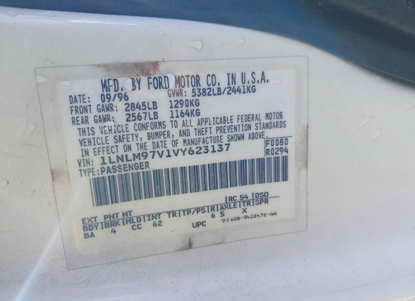 Photo 9 of 1997 Lincoln Continental (VIN 1LNLM97V1VY623137)