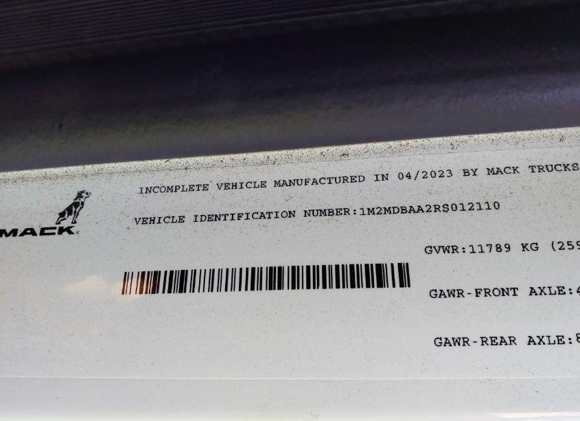 Photo 8 of 2024 Mack Md N/A (VIN 1M2MDBAA2RS012110)
