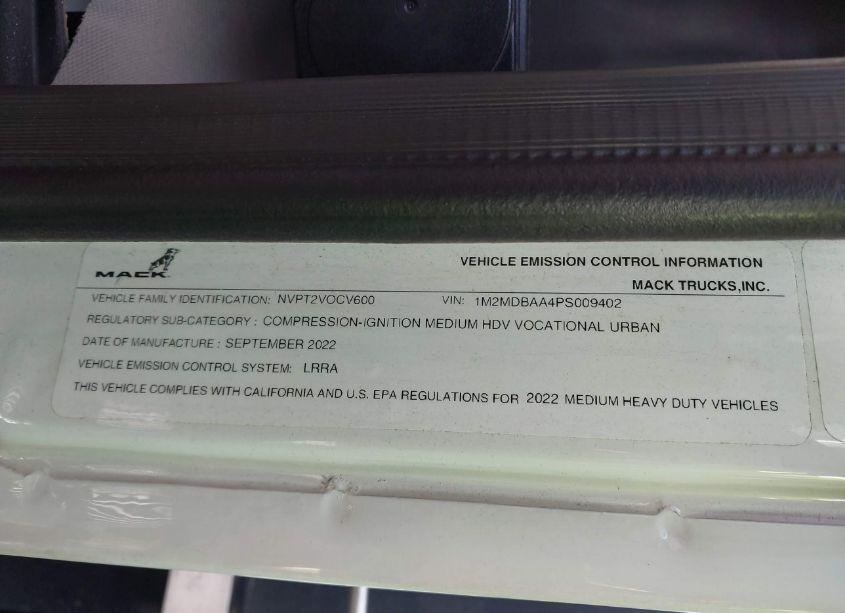 Photo 8 of 2023 Mack Md N/A (VIN 1M2MDBAA4PS009402)