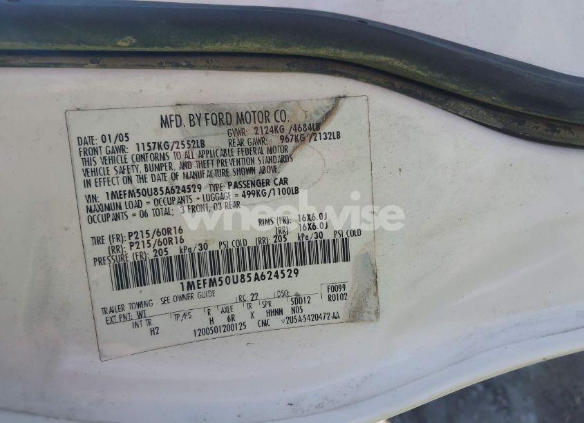 Photo 9 of 2005 Mercury Sable GS (VIN 1MEFM50U85A624529)