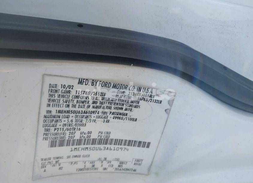 Photo 9 of 2003 Mercury Sable GS (VIN 1MEHM50U63A610974)