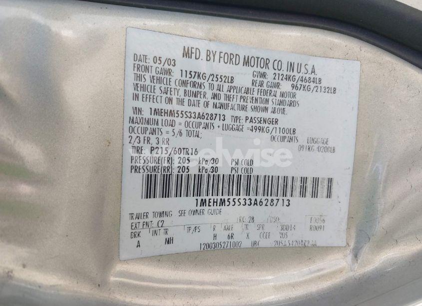 Photo 9 of 2003 Mercury Sable LS PREMIUM (VIN 1MEHM55S33A628713)