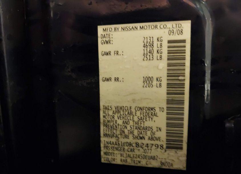 Photo 9 of 2009 Nissan Maxima 3.5 SV (VIN 1N4AA51E09C824798)