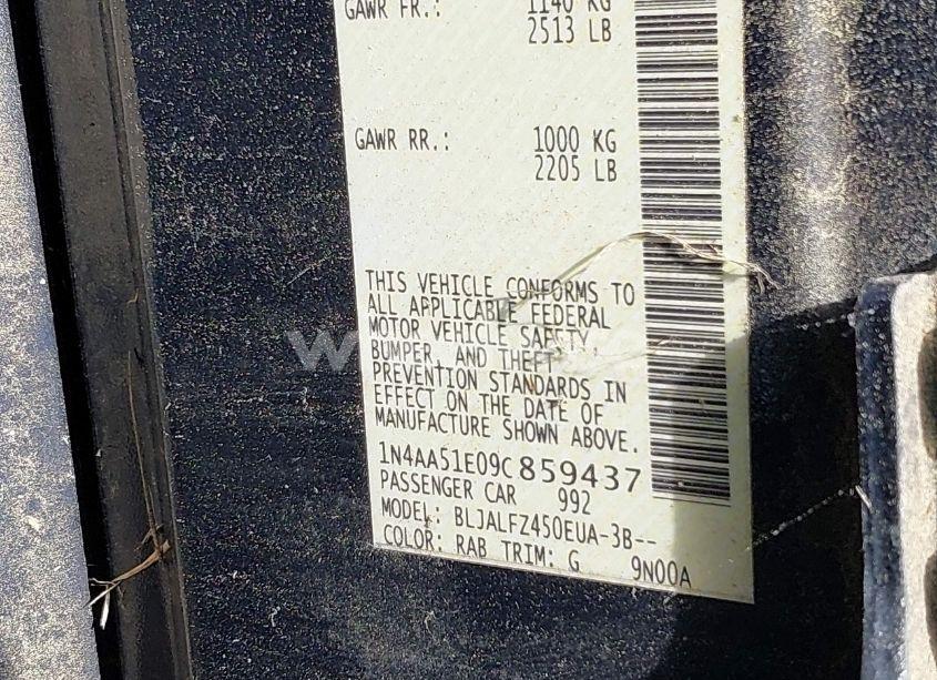 Photo 9 of 2009 Nissan Maxima 3.5 SV (VIN 1N4AA51E09C859437)