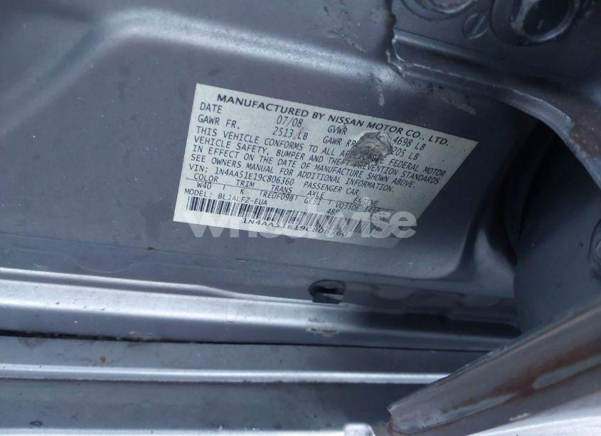 Photo 9 of 2009 Nissan Maxima 3.5 SV (VIN 1N4AA51E19C806360)