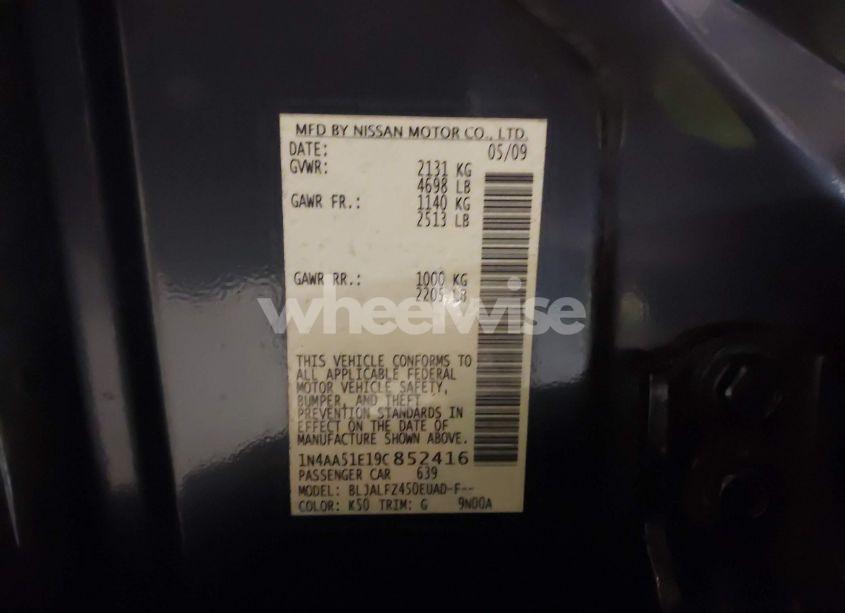 Photo 9 of 2009 Nissan Maxima 3.5 SV (VIN 1N4AA51E19C852416)