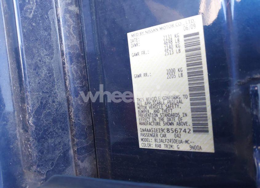 Photo 9 of 2009 Nissan Maxima 3.5 SV (VIN 1N4AA51E19C856742)