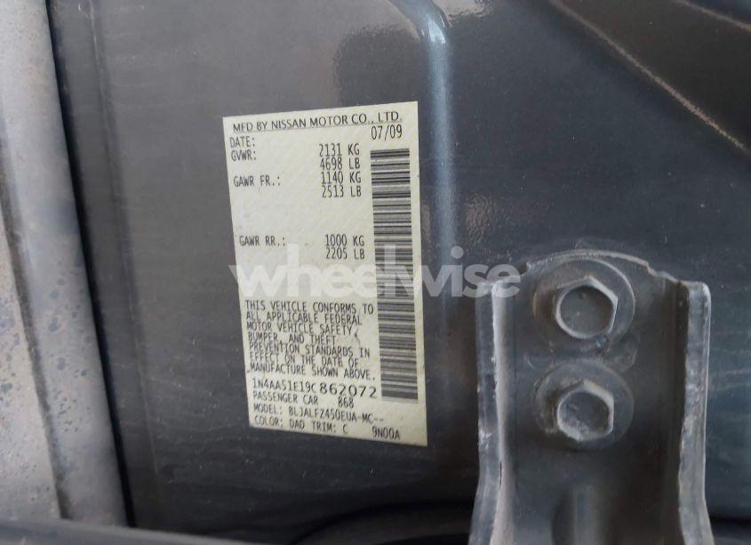 Photo 9 of 2009 Nissan Maxima 3.5 SV (VIN 1N4AA51E19C862072)