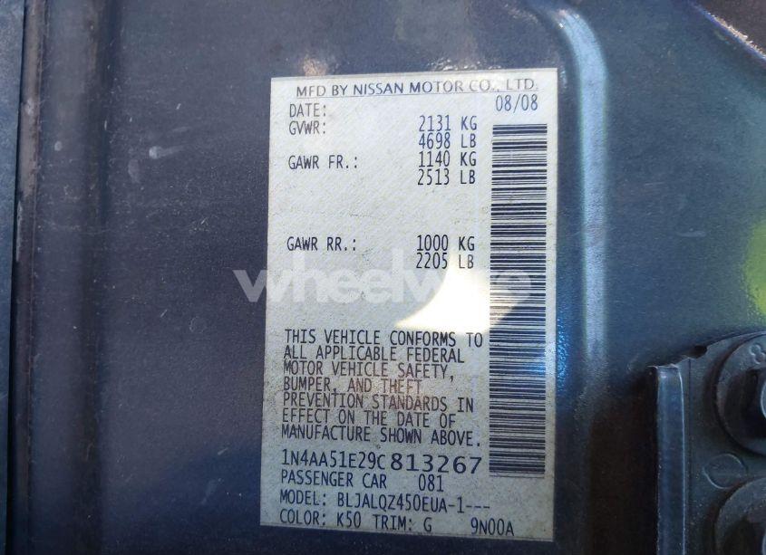 Photo 9 of 2009 Nissan Maxima 3.5 S (VIN 1N4AA51E29C813267)