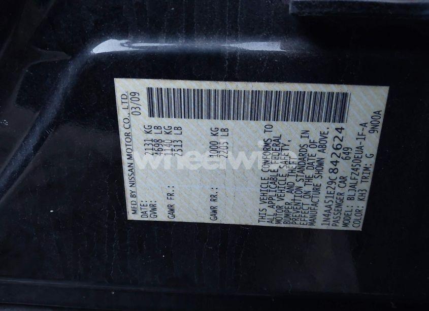 Photo 9 of 2009 Nissan Maxima 3.5 SV (VIN 1N4AA51E29C842624)