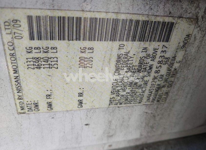 Photo 9 of 2009 Nissan Maxima 3.5 S (VIN 1N4AA51E29C858337)