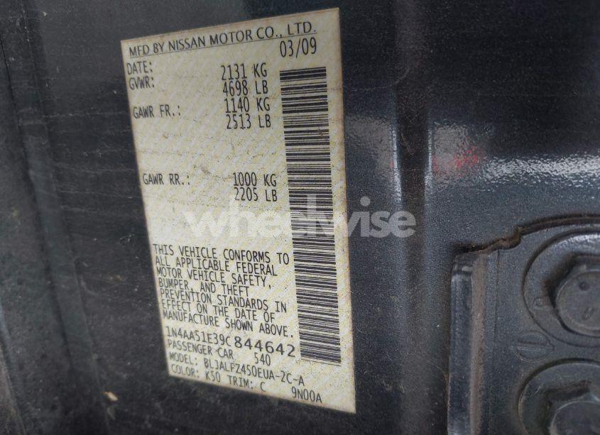 Photo 9 of 2009 Nissan Maxima 3.5 SV (VIN 1N4AA51E39C844642)