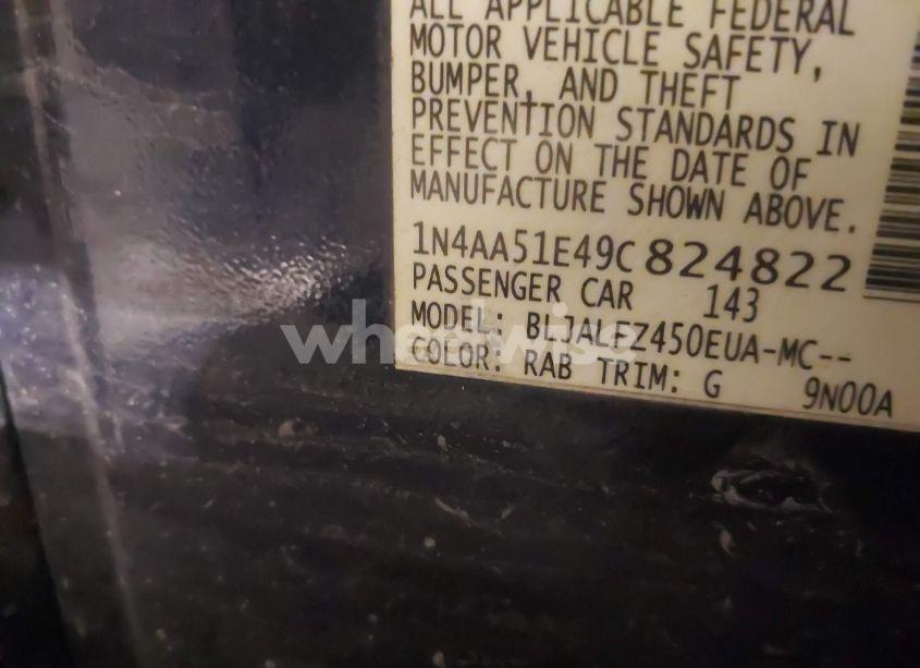 Photo 9 of 2009 Nissan Maxima 3.5 SV (VIN 1N4AA51E49C824822)