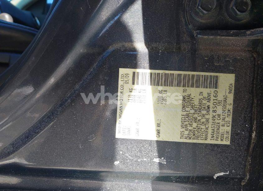 Photo 9 of 2009 Nissan Maxima 3.5 SV (VIN 1N4AA51E49C850160)