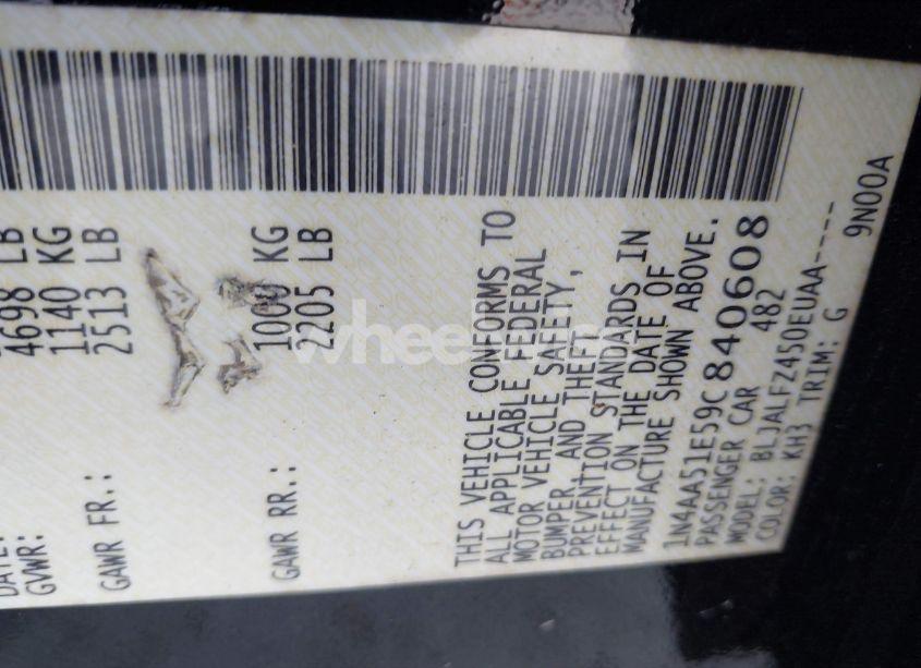 Photo 9 of 2009 Nissan Maxima 3.5 SV (VIN 1N4AA51E59C840608)