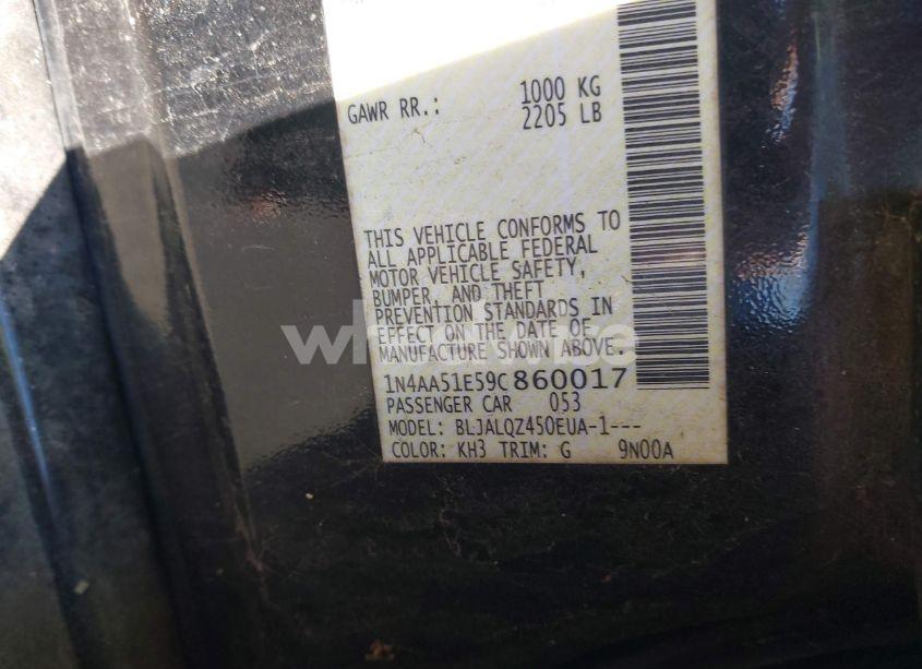 Photo 9 of 2009 Nissan Maxima 3.5 S (VIN 1N4AA51E59C860017)