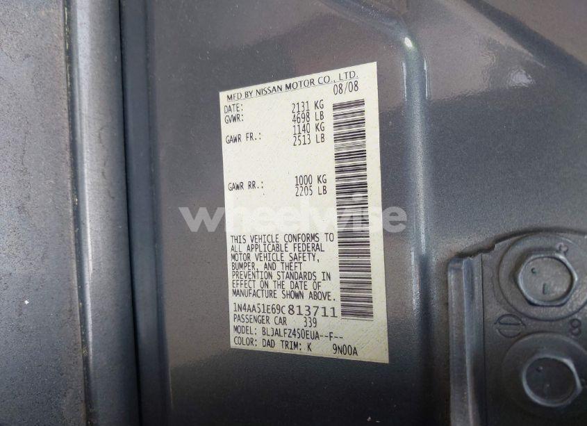 Photo 9 of 2009 Nissan Maxima 3.5 SV (VIN 1N4AA51E69C813711)