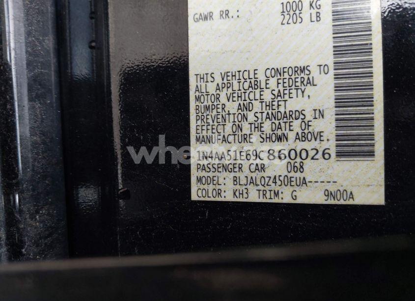 Photo 9 of 2009 Nissan Maxima 3.5 S (VIN 1N4AA51E69C860026)