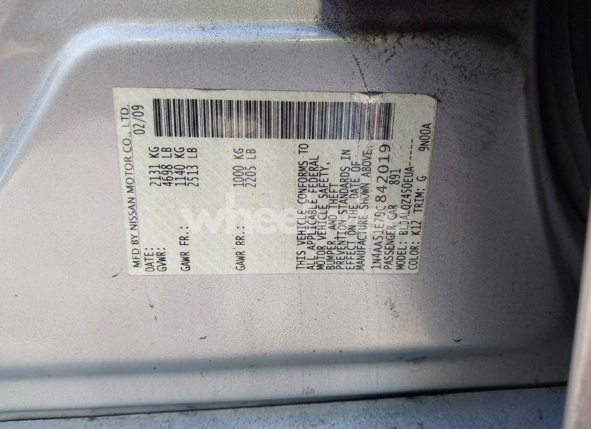 Photo 9 of 2009 Nissan Maxima 3.5 S (VIN 1N4AA51E79C842019)