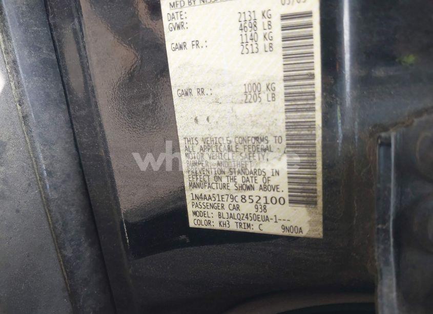 Photo 9 of 2009 Nissan Maxima 3.5 S (VIN 1N4AA51E79C852100)