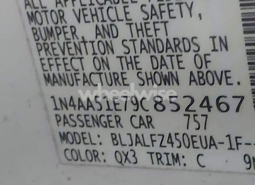 Photo 9 of 2009 Nissan Maxima 3.5 SV (VIN 1N4AA51E79C852467)