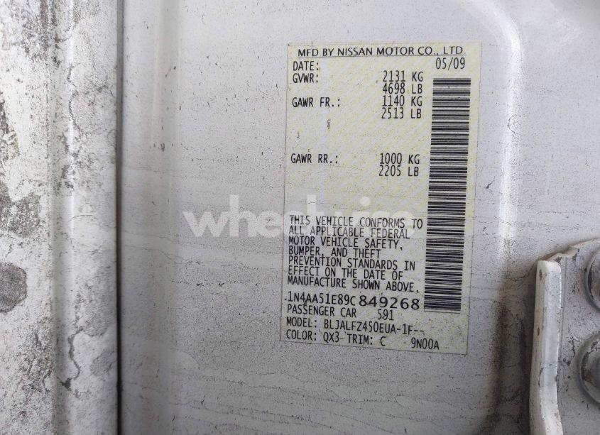 Photo 9 of 2009 Nissan Maxima 3.5 SV (VIN 1N4AA51E89C849268)