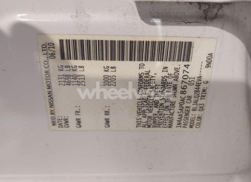 Photo 9 of 2010 Nissan Maxima 3.5 S (VIN 1N4AA5AP0AC867074)