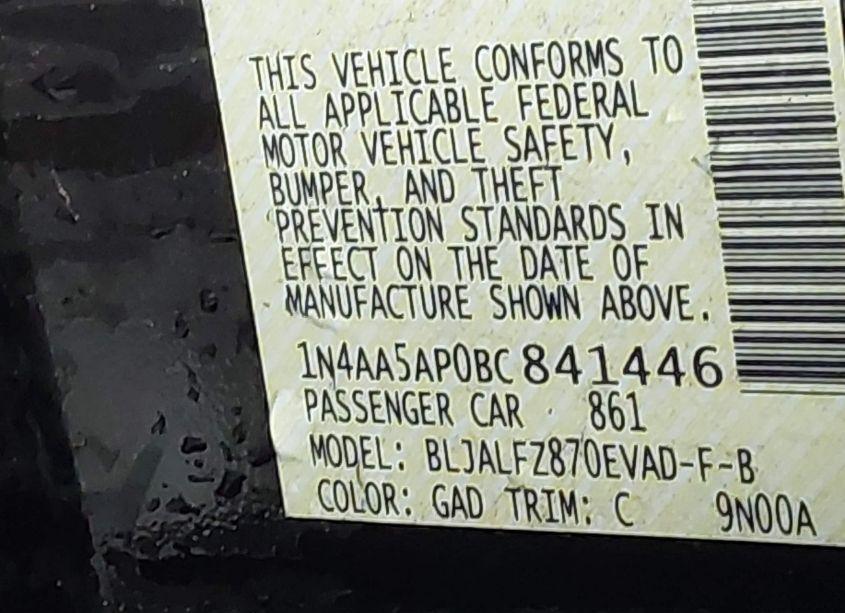 Photo 9 of 2011 Nissan Maxima 3.5 SV (VIN 1N4AA5AP0BC841446)