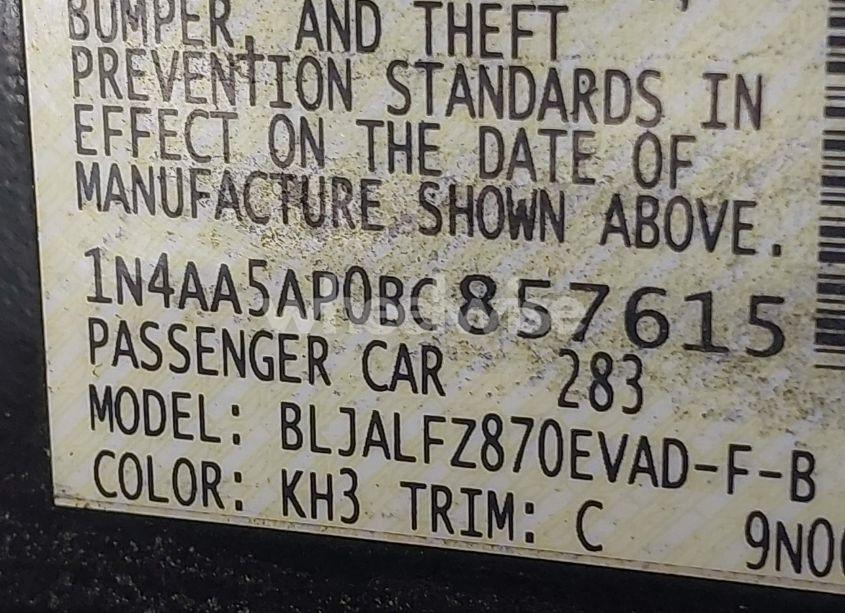 Photo 9 of 2011 Nissan Maxima 3.5 SV (VIN 1N4AA5AP0BC857615)