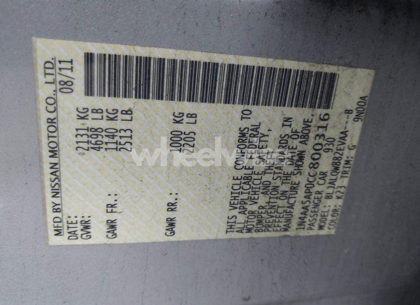 Photo 9 of 2012 Nissan Maxima 3.5 S (VIN 1N4AA5AP0CC800316)