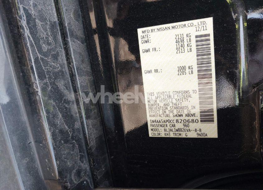 Photo 9 of 2012 Nissan Maxima 3.5 SV (VIN 1N4AA5AP0CC820680)