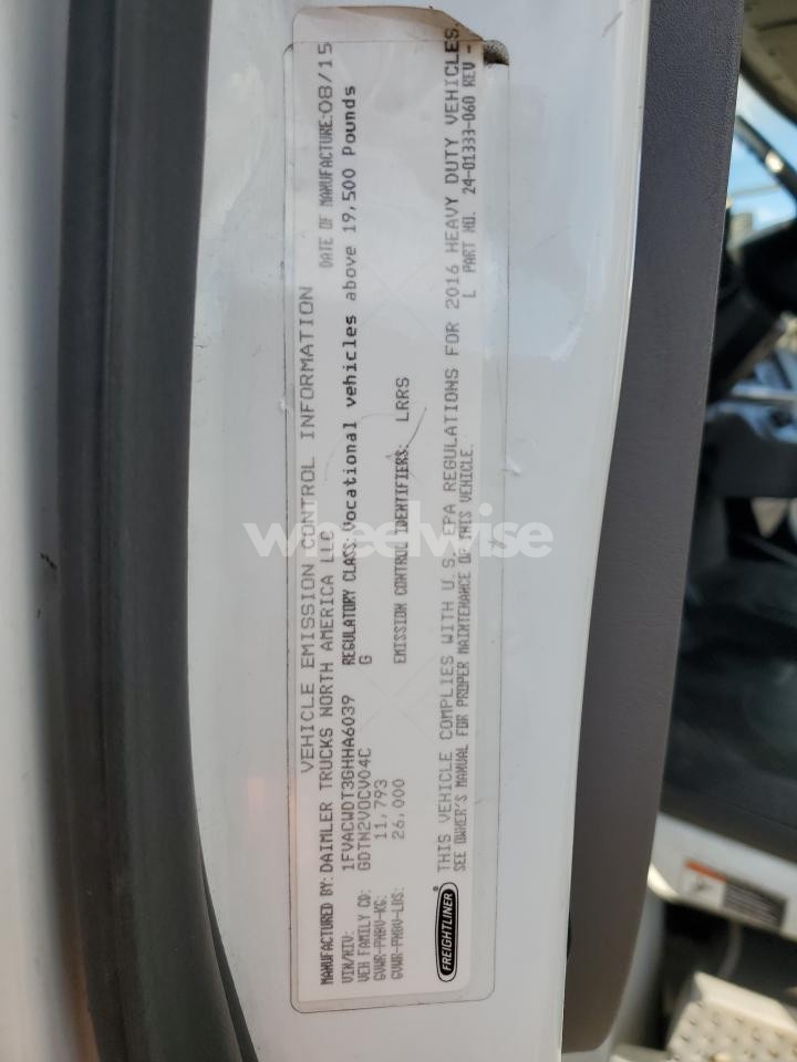 Photo 10 of 2016 FREIGHTLINER BUSINESS CLASS M2 FLATBED TRUCK (VIN 1N4AA5AP0CC821294)