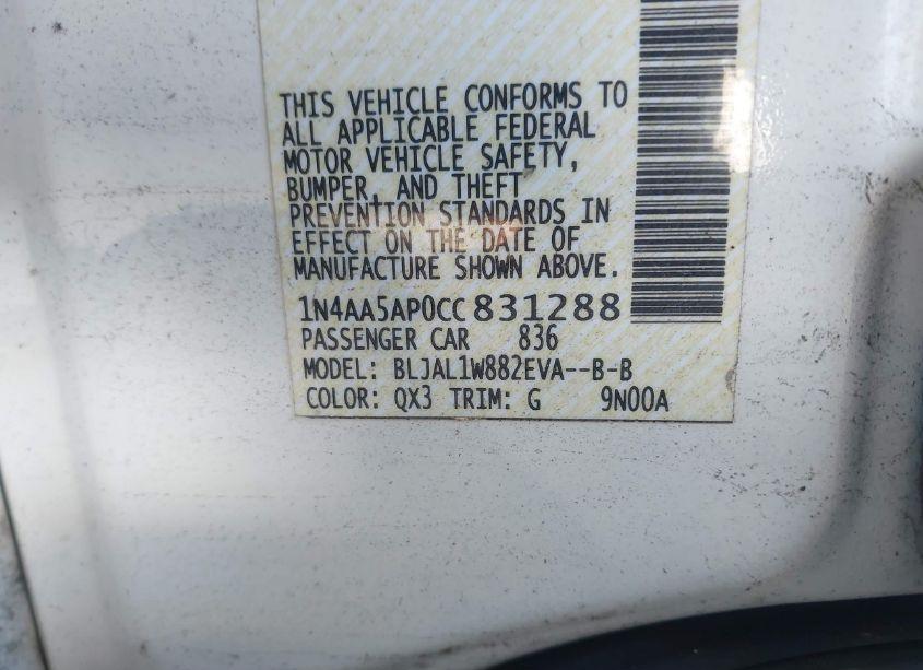 Photo 9 of 2012 Nissan Maxima 3.5 SV (VIN 1N4AA5AP0CC831288)