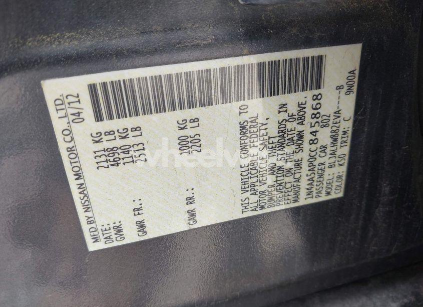 Photo 9 of 2012 Nissan Maxima 3.5 SV (VIN 1N4AA5AP0CC845868)