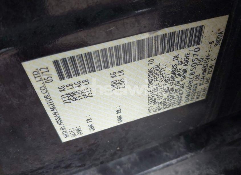 Photo 9 of 2012 Nissan Maxima 3.5 SV (VIN 1N4AA5AP0CC850570)