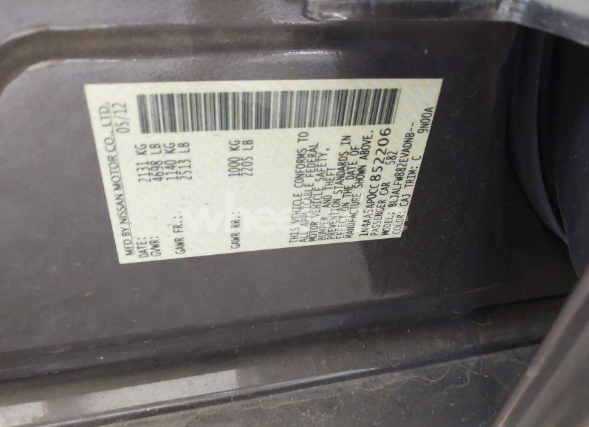 Photo 9 of 2012 Nissan Maxima 3.5 SV (VIN 1N4AA5AP0CC852206)