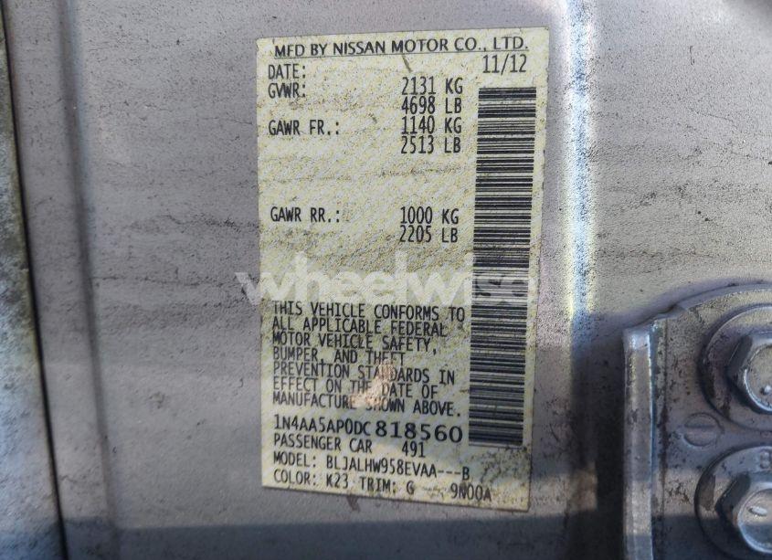 Photo 9 of 2013 Nissan Maxima 3.5 SV (VIN 1N4AA5AP0DC818560)