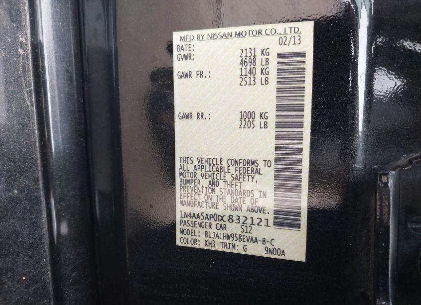 Photo 9 of 2013 Nissan Maxima 3.5 SV (VIN 1N4AA5AP0DC832121)