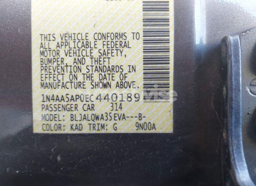 Photo 9 of 2014 Nissan Maxima 3.5 S (VIN 1N4AA5AP0EC440189)