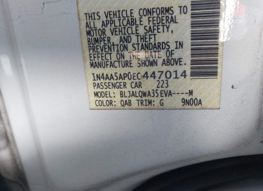 Photo 9 of 2014 Nissan Maxima 3.5 S (VIN 1N4AA5AP0EC447014)