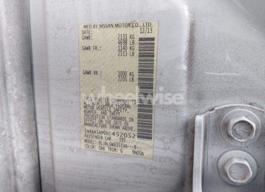 Photo 9 of 2014 Nissan Maxima 3.5 S (VIN 1N4AA5AP0EC452052)