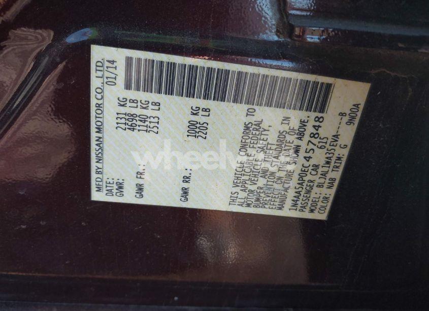 Photo 9 of 2014 Nissan Maxima 3.5 SV (VIN 1N4AA5AP0EC457848)