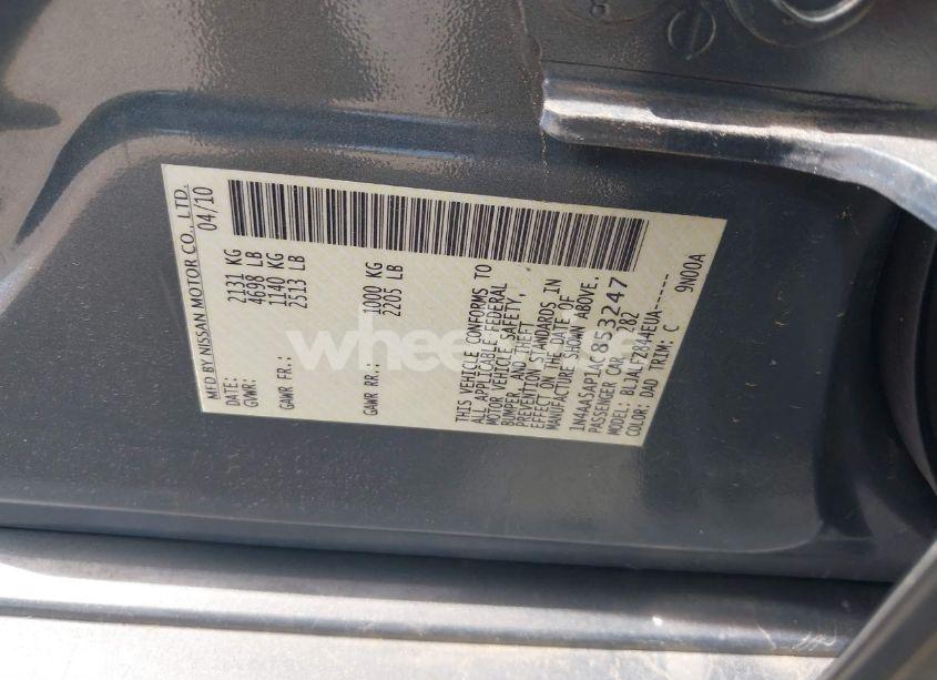 Photo 9 of 2010 Nissan Maxima 3.5 SV (VIN 1N4AA5AP1AC853247)