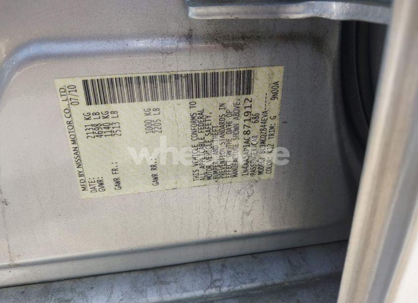 Photo 9 of 2010 Nissan Maxima 3.5 S (VIN 1N4AA5AP1AC871912)