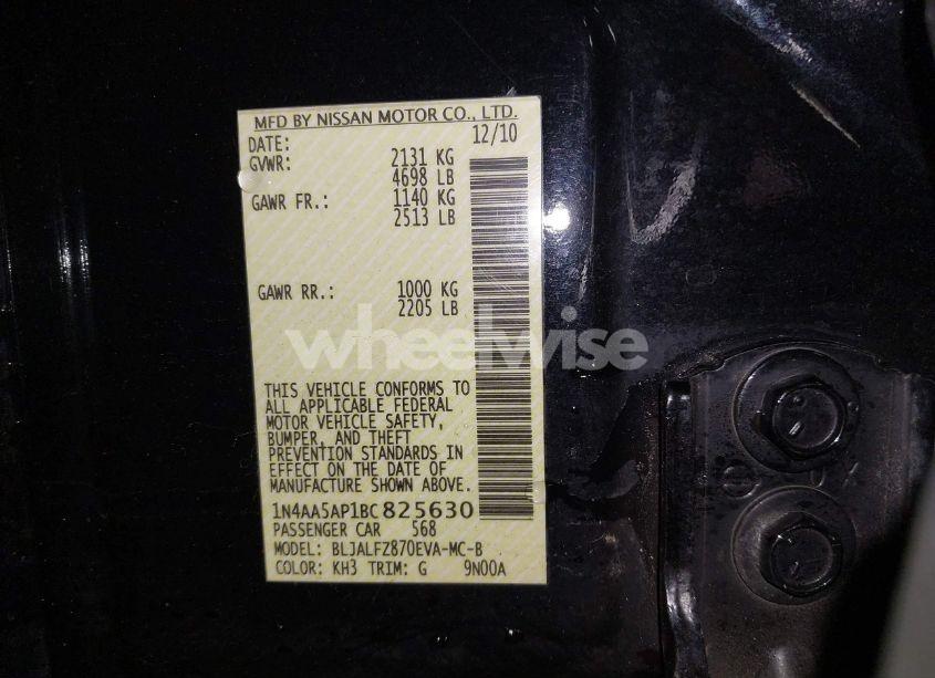 Photo 9 of 2011 Nissan Maxima 3.5 SV (VIN 1N4AA5AP1BC825630)