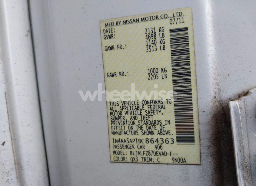 Photo 9 of 2011 Nissan Maxima 3.5 SV (VIN 1N4AA5AP1BC864363)