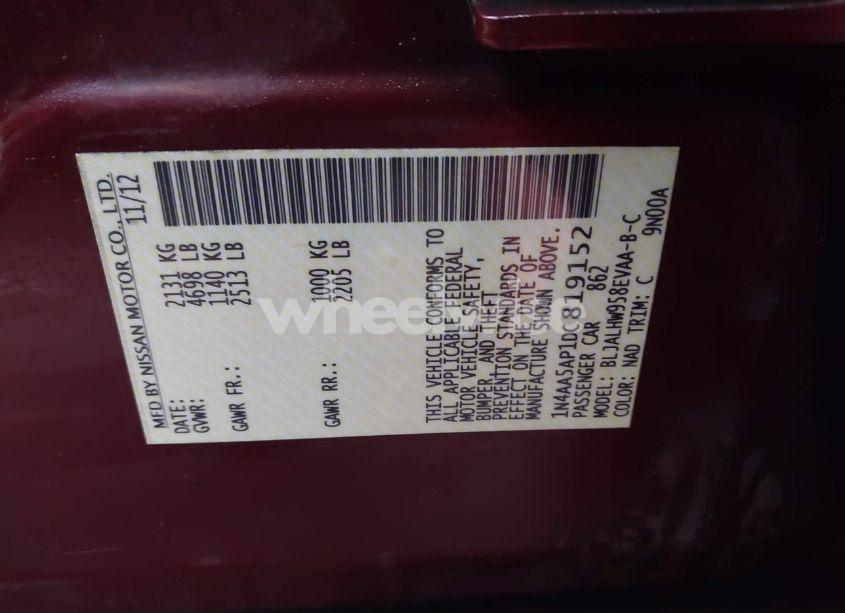 Photo 9 of 2013 Nissan Maxima 3.5 SV (VIN 1N4AA5AP1DC819152)