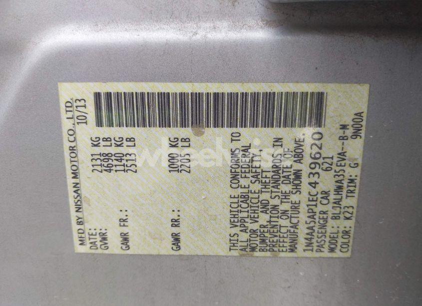 Photo 9 of 2014 Nissan Maxima 3.5 SV (VIN 1N4AA5AP1EC439620)