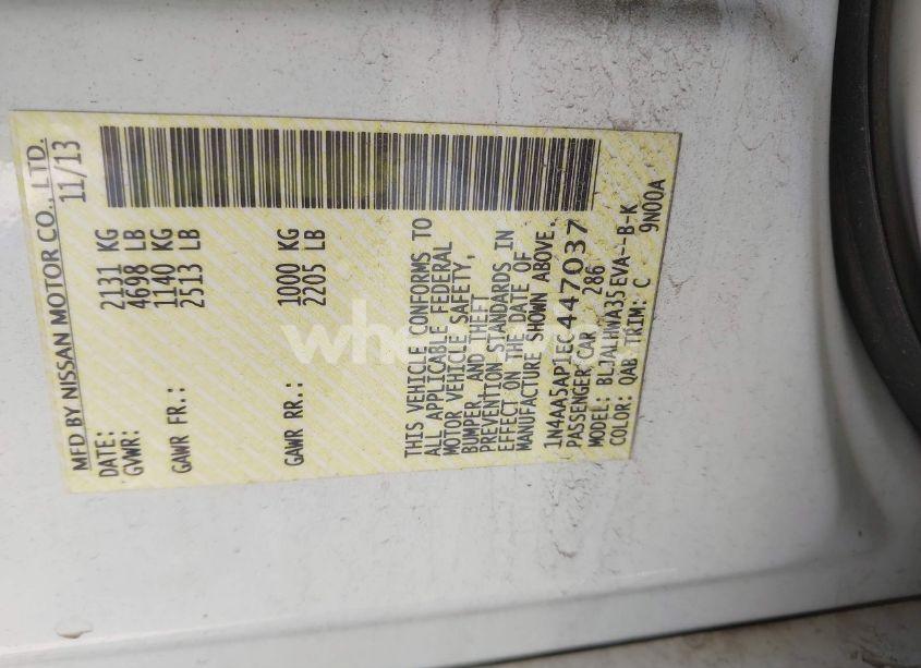 Photo 9 of 2014 Nissan Maxima 3.5 SV (VIN 1N4AA5AP1EC447037)