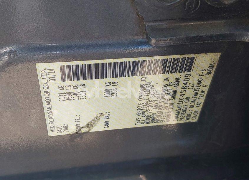 Photo 9 of 2014 Nissan Maxima 3.5 SV (VIN 1N4AA5AP1EC458409)